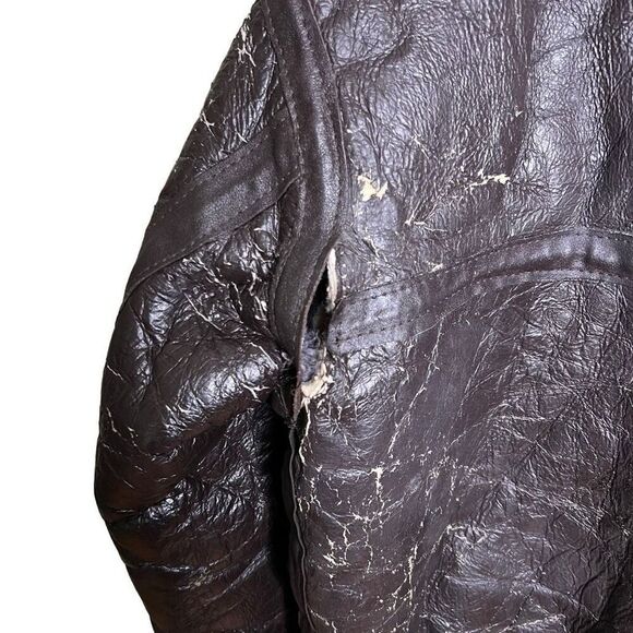 Vintage 1950s 1960s MK VI Sheepskin Flying Bomber Jacket Large - Picture 8 of 8